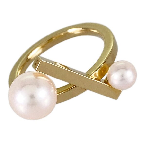 TASAKI Balance cross Yellow gold Pearl Ring - Picture 1 of 16